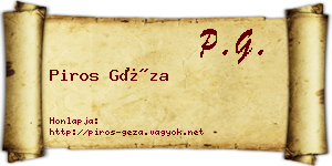 Piros Géza névjegykártya